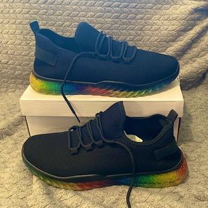 Black shoes with Rainbow bottoms size 12